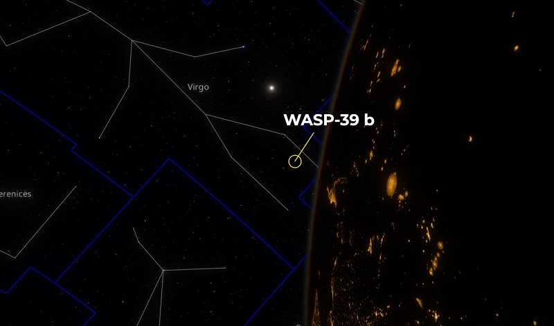 Egzoplaneta Wasp-39b oddalona o 698 lat świetlnych od Ziemi. / Fot.: kanał Youtube - Cosmosknowledge.
