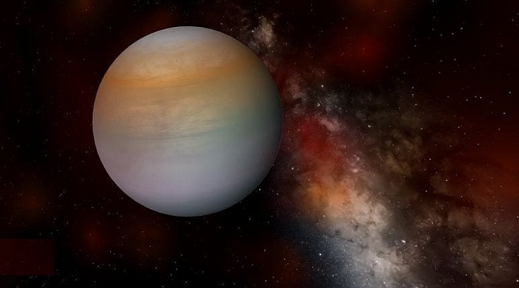 Planeta WASP-107b o wielkości zbliżonej do Jowisza, oddalona o 211 lat świetlnych od Ziemi (wizja artystyczna) / Fot.: medium.com.